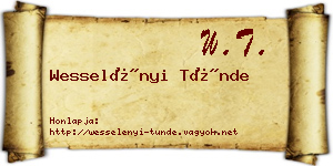 Wesselényi Tünde névjegykártya